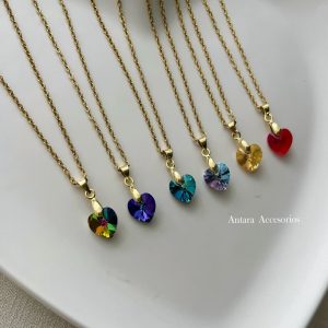 Collares corazón swarovski